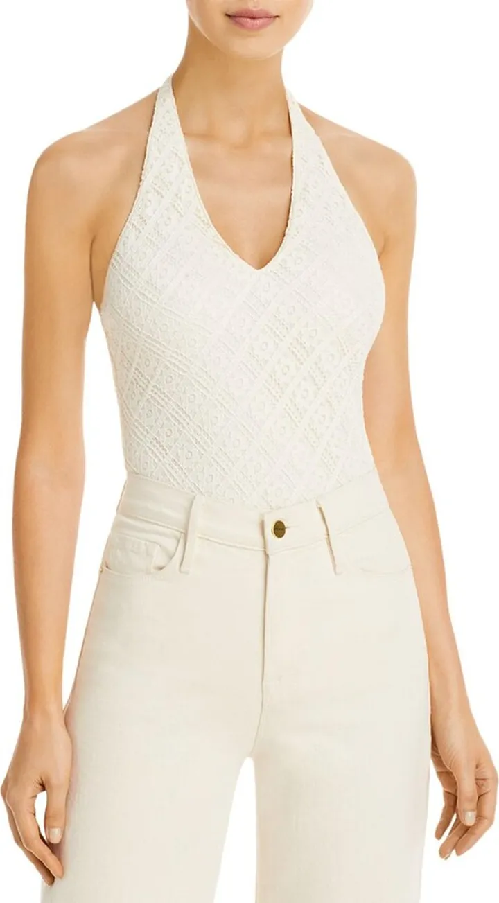 Womens Lace Halter Bodysuit