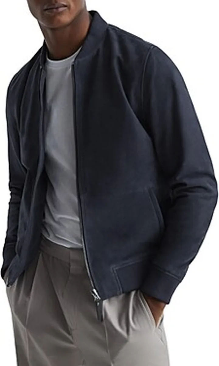 Reiss Dilan Suede Bomber Jacket