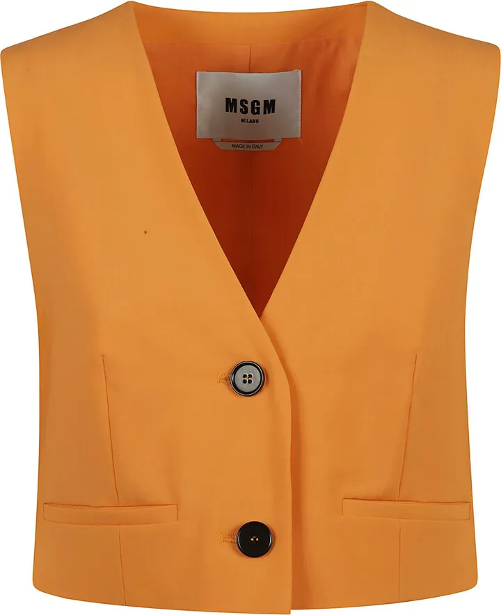 V-neck Cropped Gilet