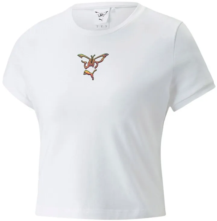 Puma x Dua Lipa cropped t-shirt in white