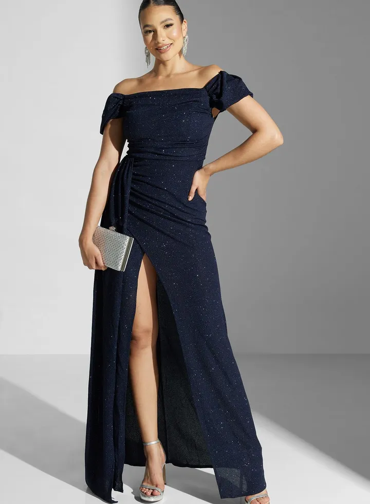 Shimmer Dress With Slit