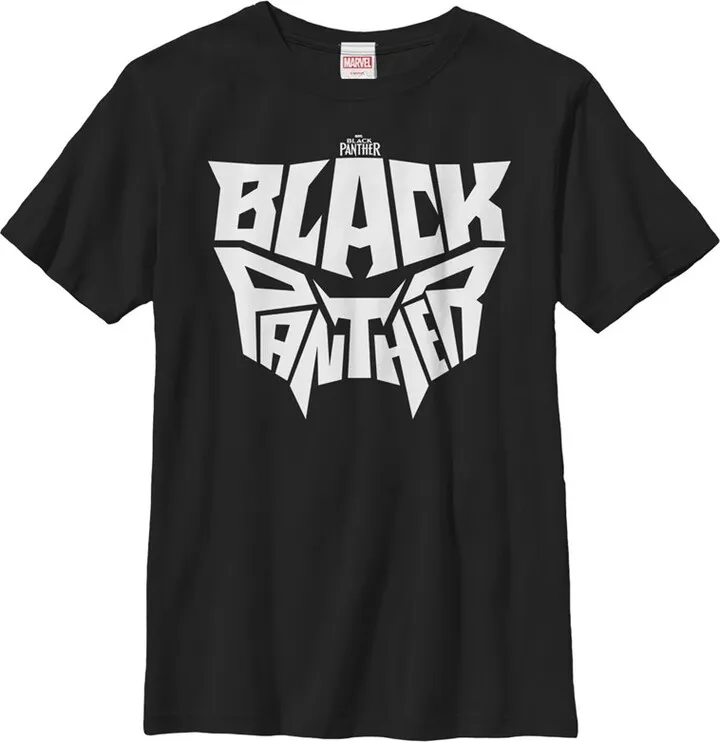 Boy's Marvel Black Panther 2018 Light Hidden Mask T-Shirt - Black - X Large