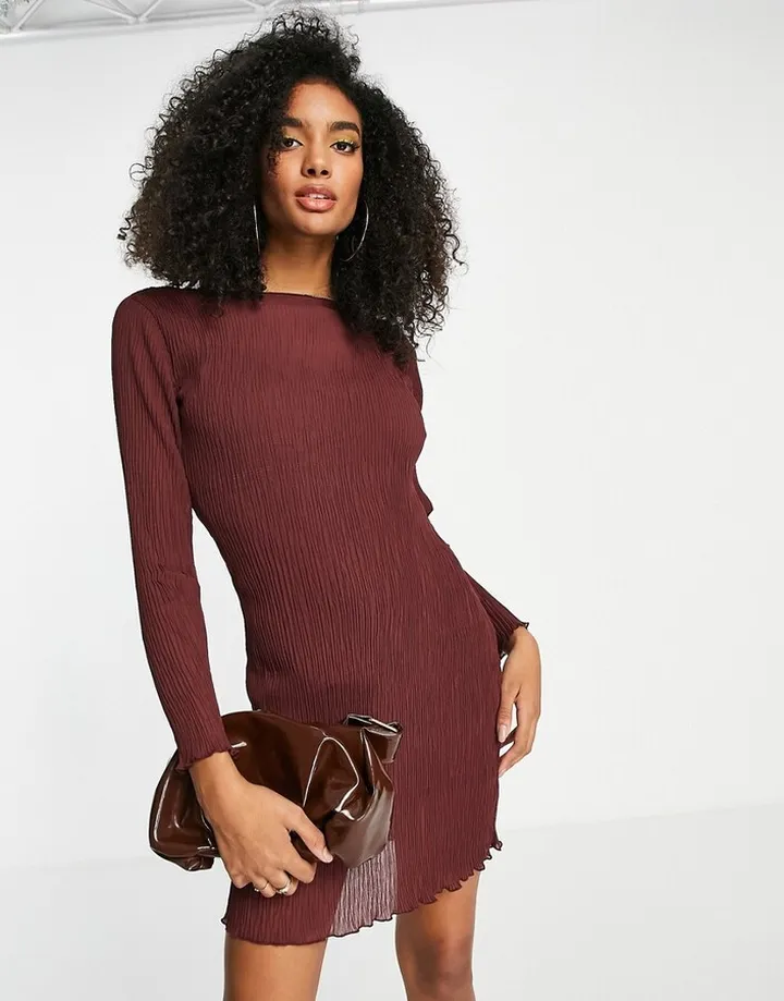 ASOS DESIGN plisse mini dress