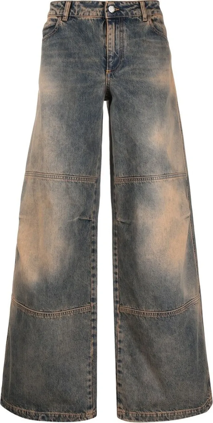 Acid Wash wide-leg jeans