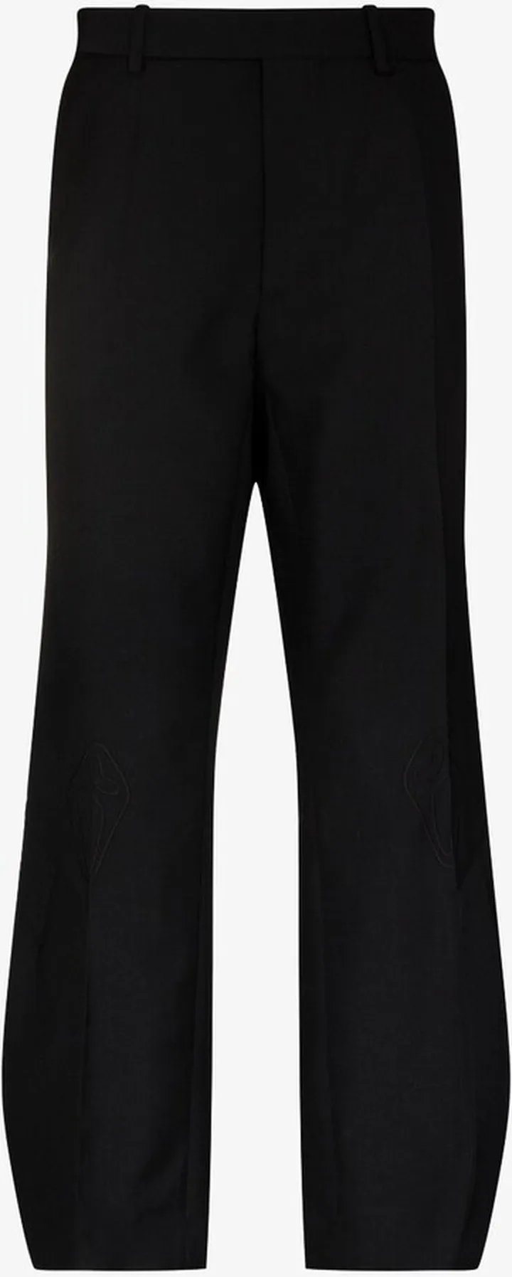 X Kamil Abbas X Browns Focus Black Embroidered Wide Leg Trousers