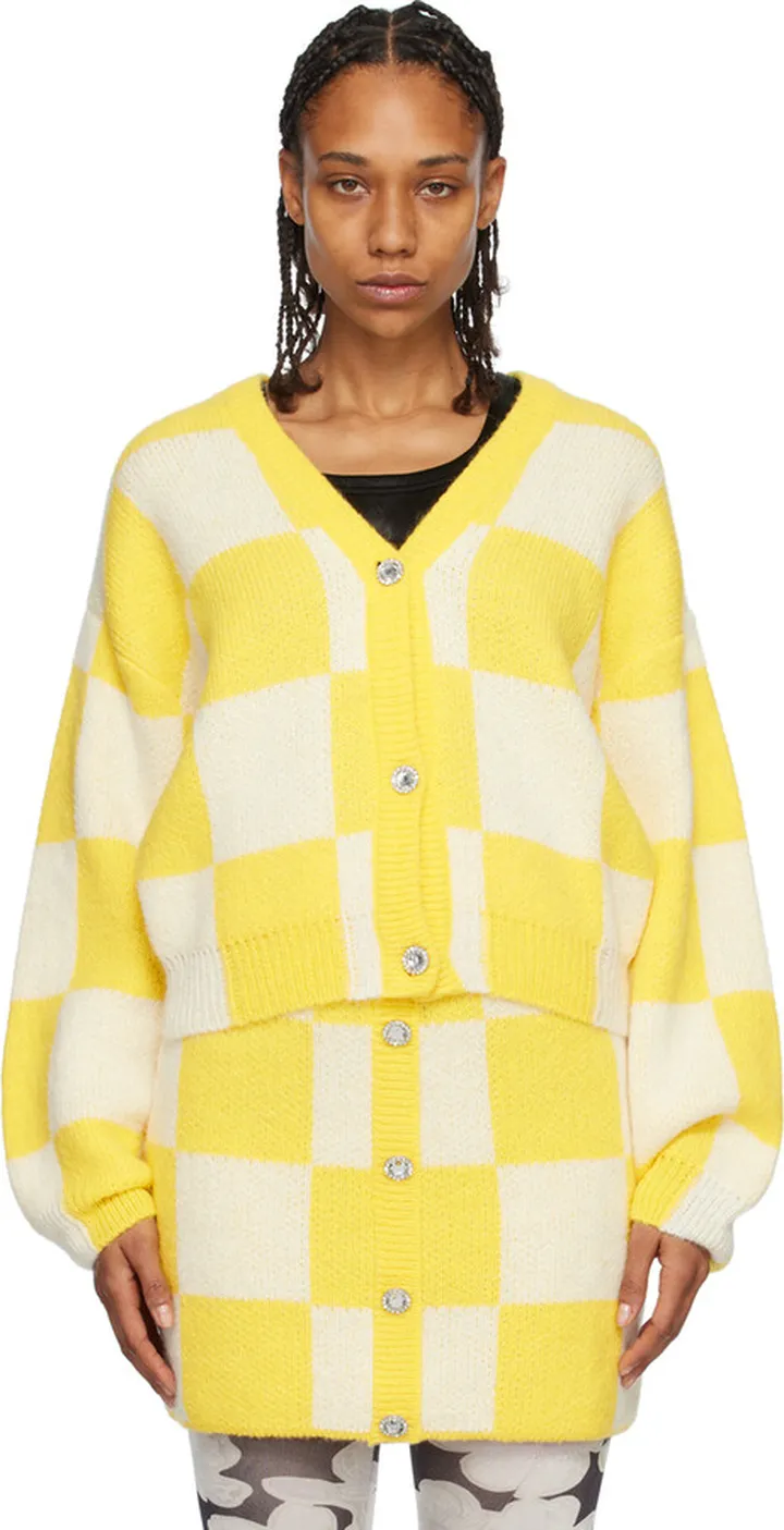 Stine Goya Yellow & White Amara Cardigan