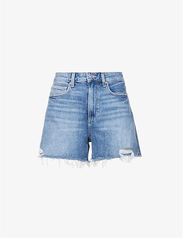 Womens Leela Destructed Dani Distressed High-rise Stretch-denim Shorts