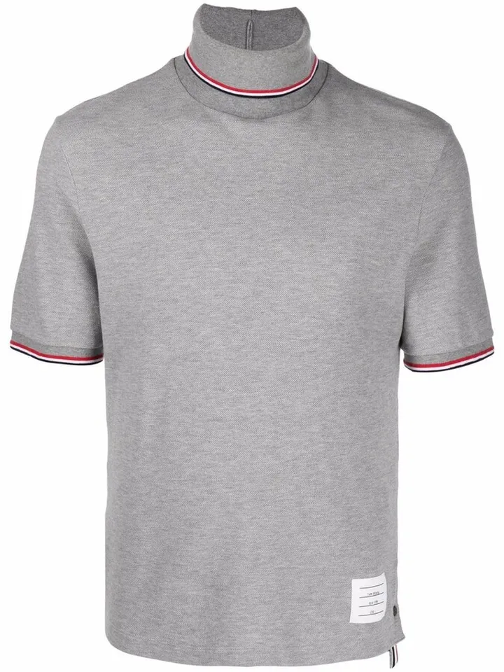 RWB-stripe roll-neck T-shirt