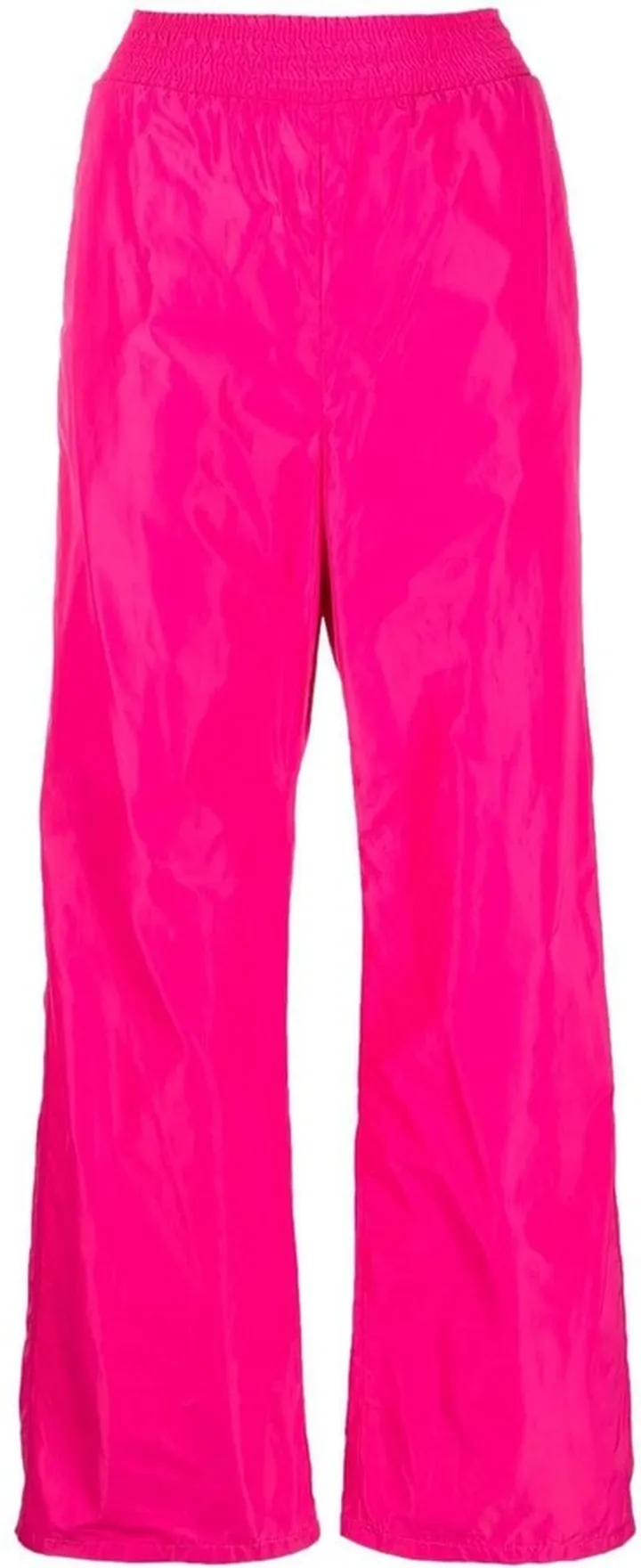 Elasticated-Waist Straight-Leg Trousers