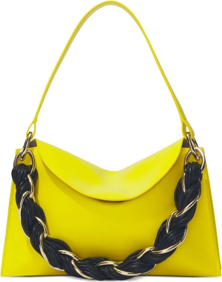 Contrast Braided-Strap Shoulder Bag
