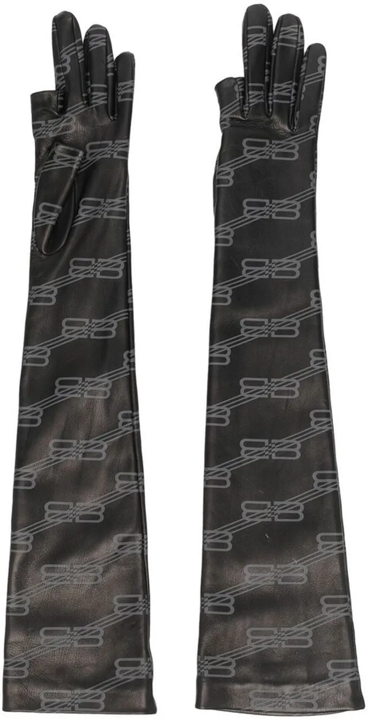 Long Cut-Out Leather Gloves