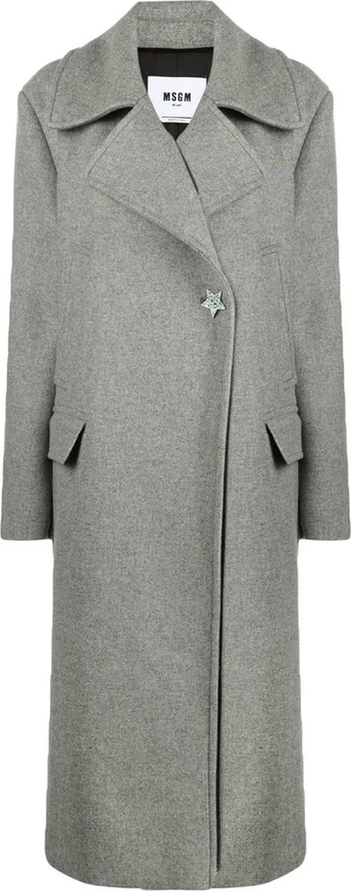 Star-Button Midi Coat