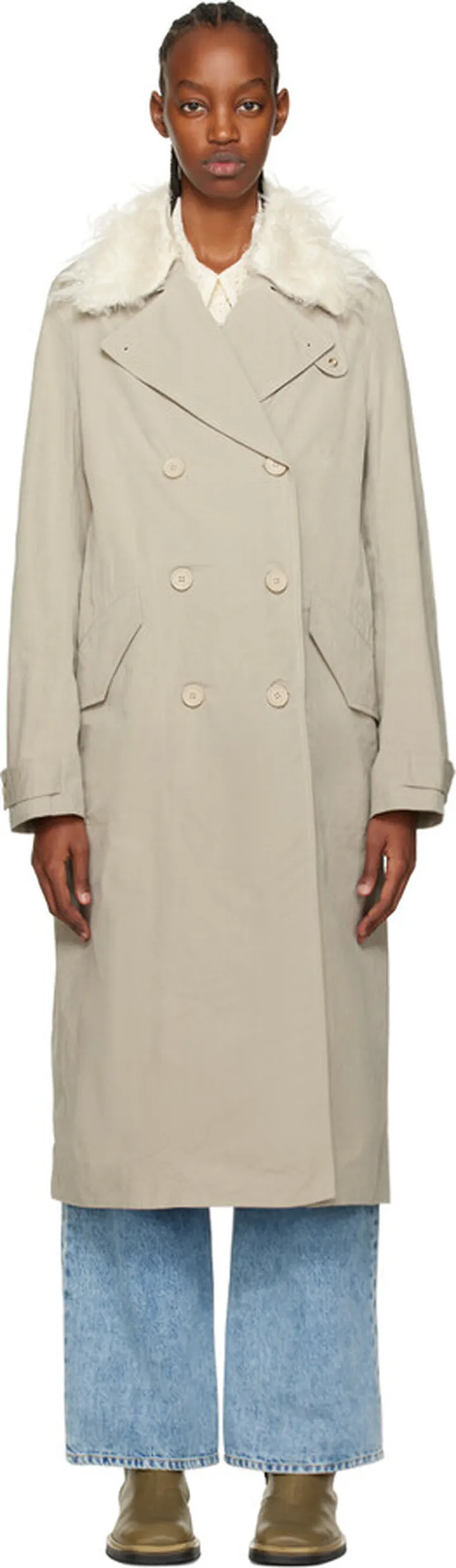 Our Legacy Beige Long DB Buta Coat