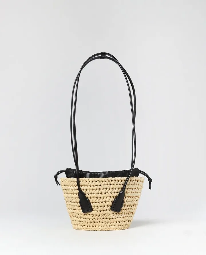 Bottega Veneta bag in raffia and nappa leather