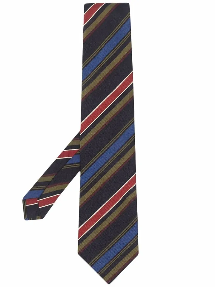 Striped Cotton-Silk Tie
