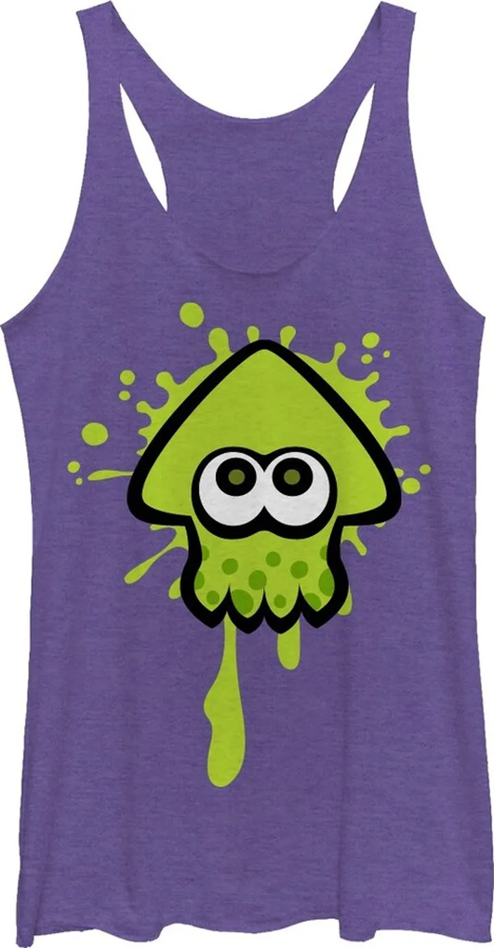 Women's Nintendo Splatoon Inkling Squid Racerback Tank Top - Purple Heather - Small