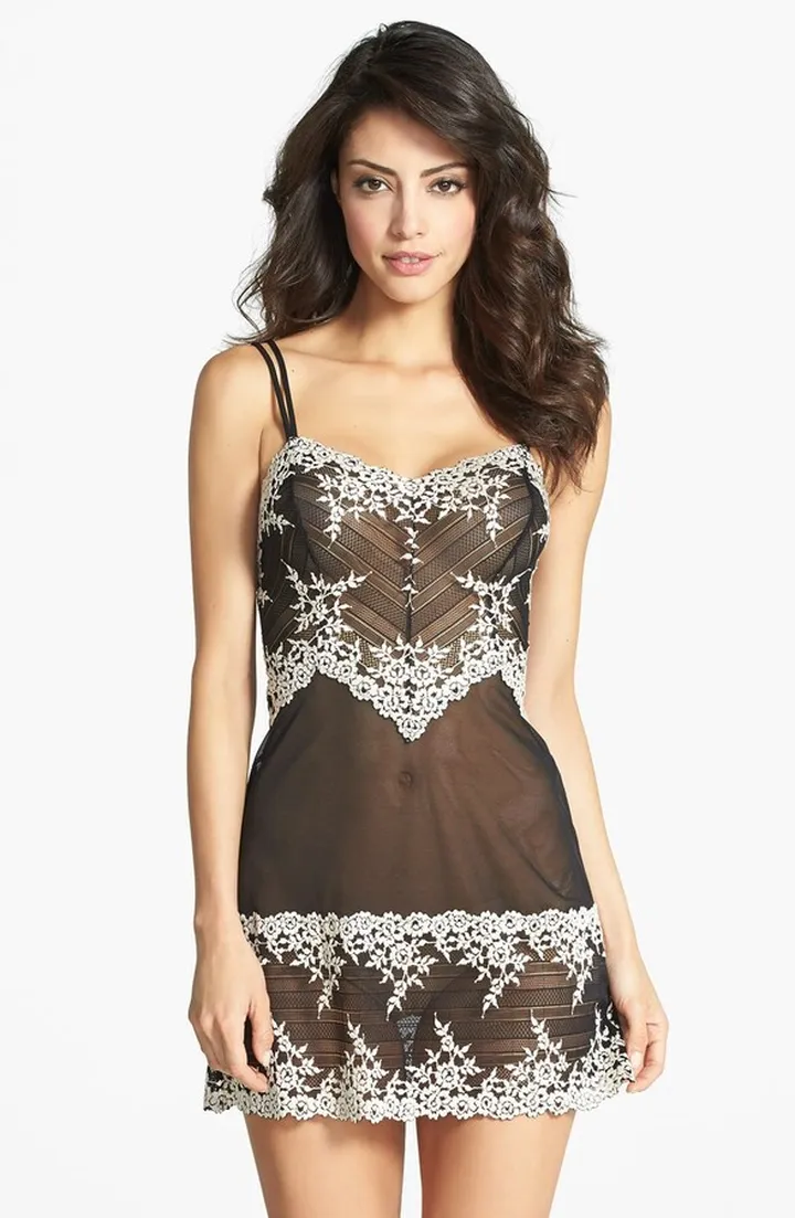 'Embrace' Lace & Mesh Chemise