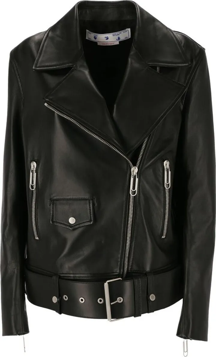 Off-White Zip Detailed Biker Jacket