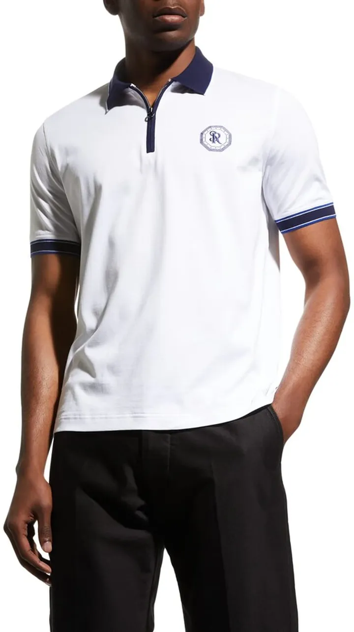 Men's Logo Zip Polo Shirt