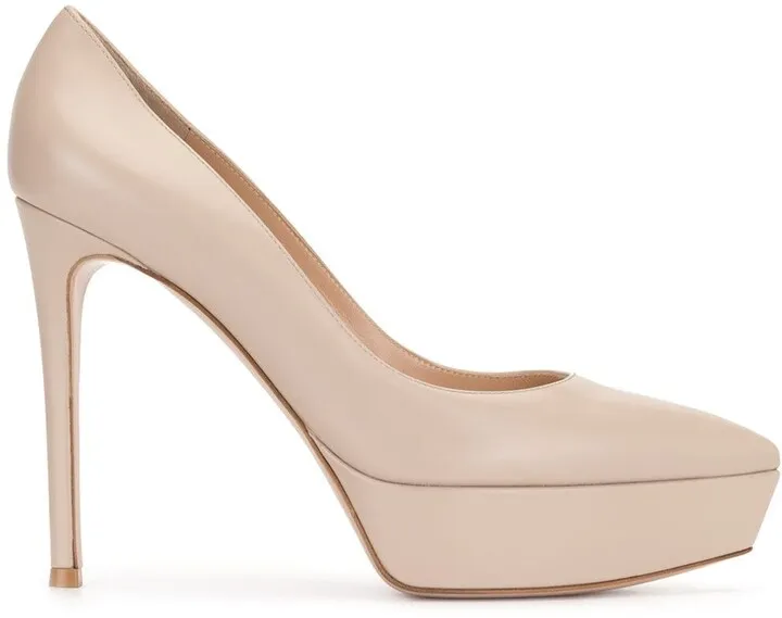 Platform Pointed Toe Pumps