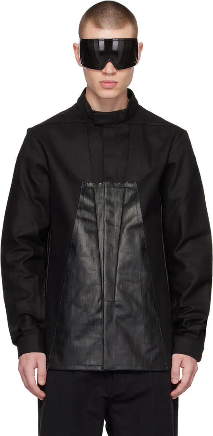 Rick Owens Black Splintered Denim Jacket