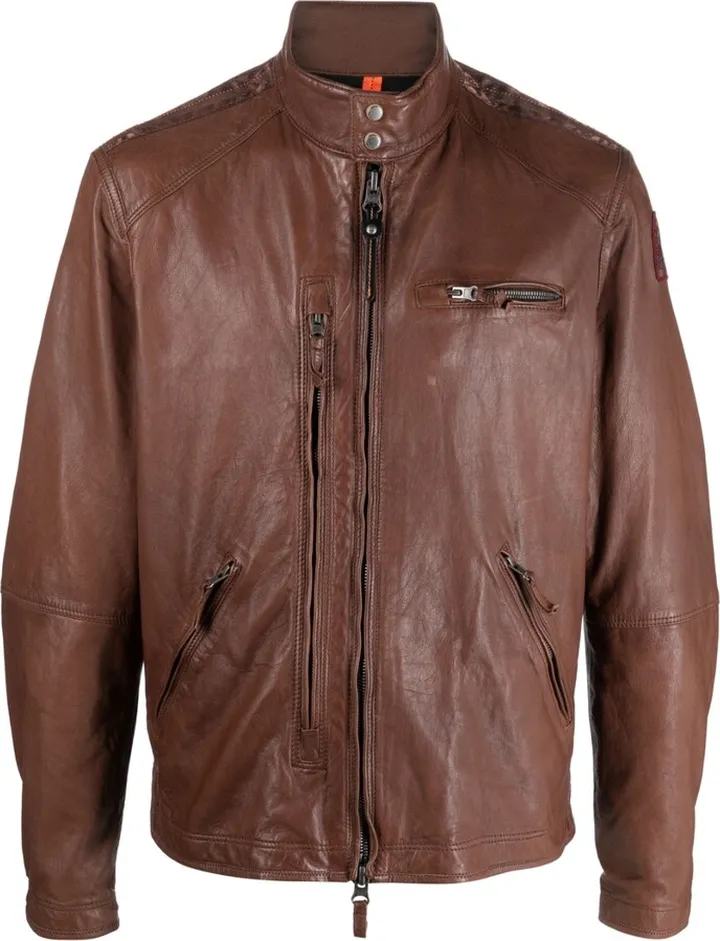 High-Neck Leather Jacket