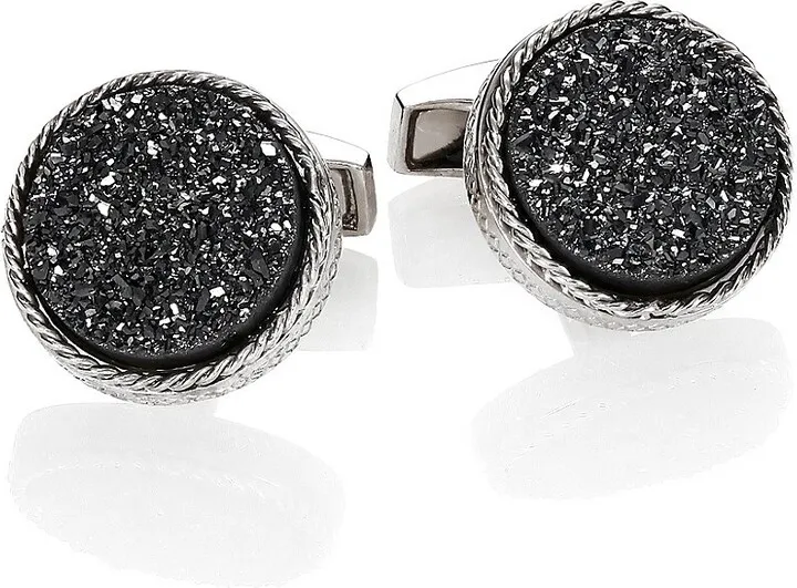Drusy Round Cuff Links
