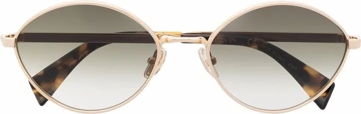 Tortoiseshell-Effect Oval-Frame Sunglasses