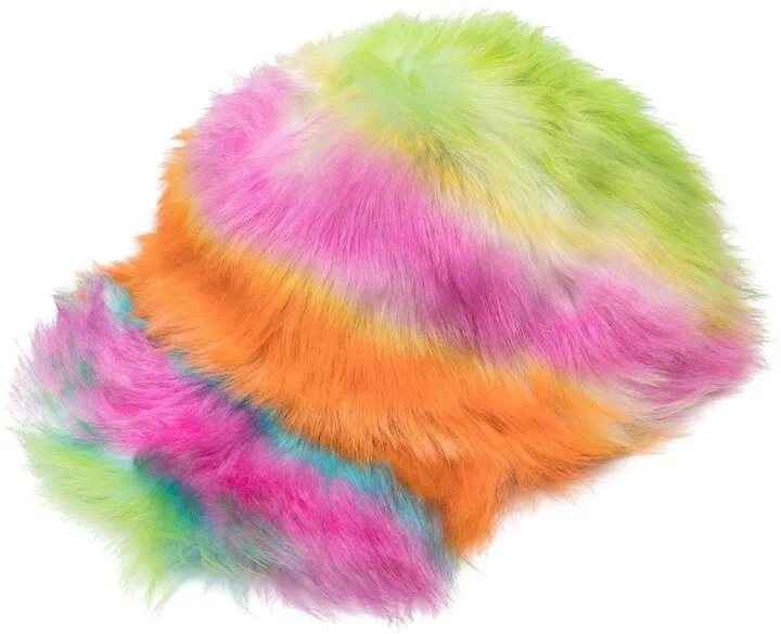 Striped Faux-Fur Hat
