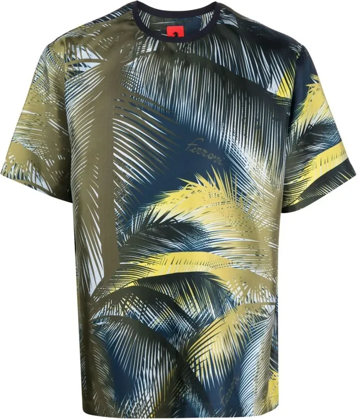 palm-tree print T-shirt