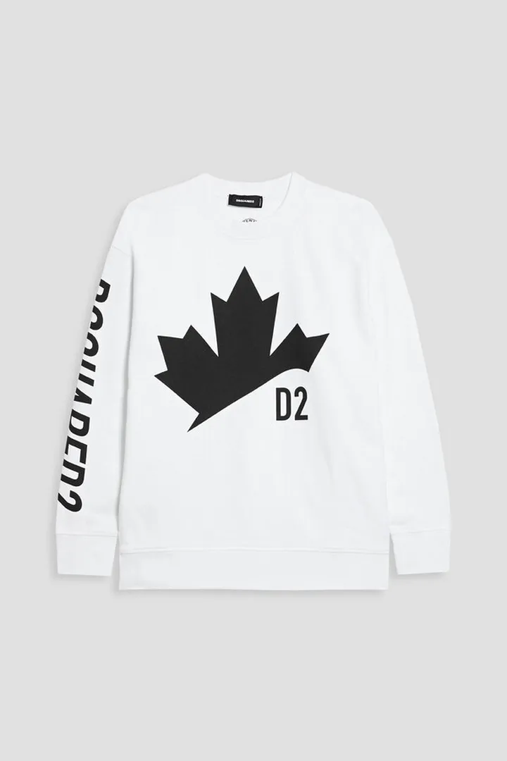 Printed cotton-fleece sweatshirt