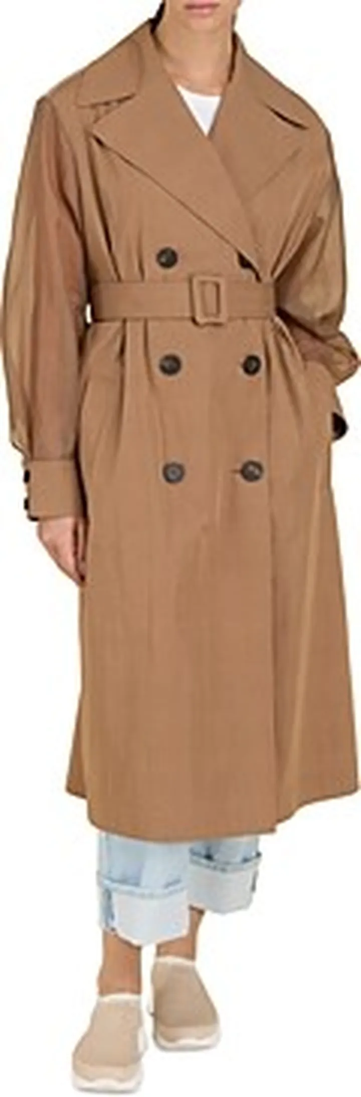 Peserico Sheer Sleeve Trench Coat