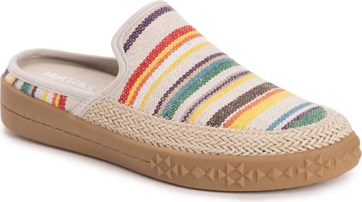 MUK LUKS Women's Street Brooklyn Highway Clogs -Bright Stripe 11