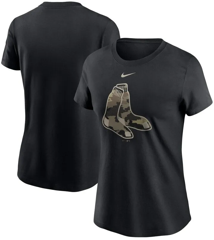 Women's Nike Black Boston Red Sox Alternative Logo T-shirt