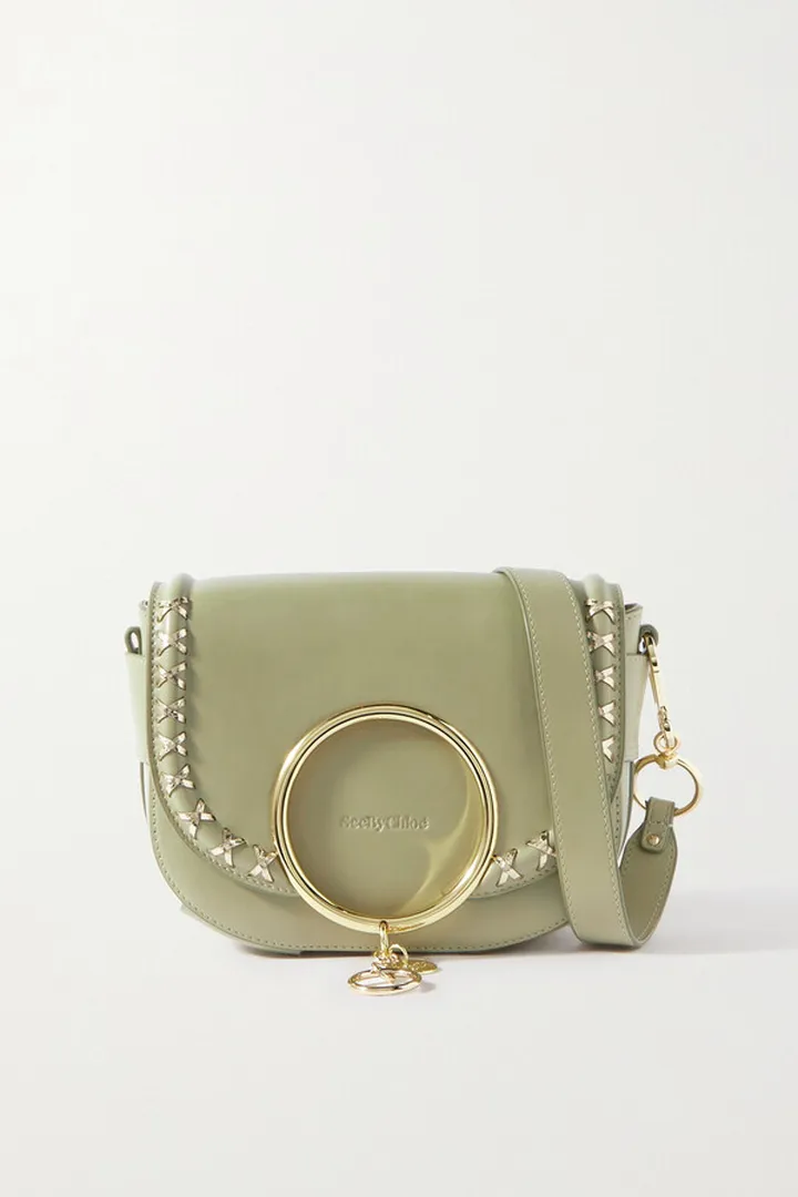 See By Chloé - Mara Whipstitched Leather Shoulder Bag - Green