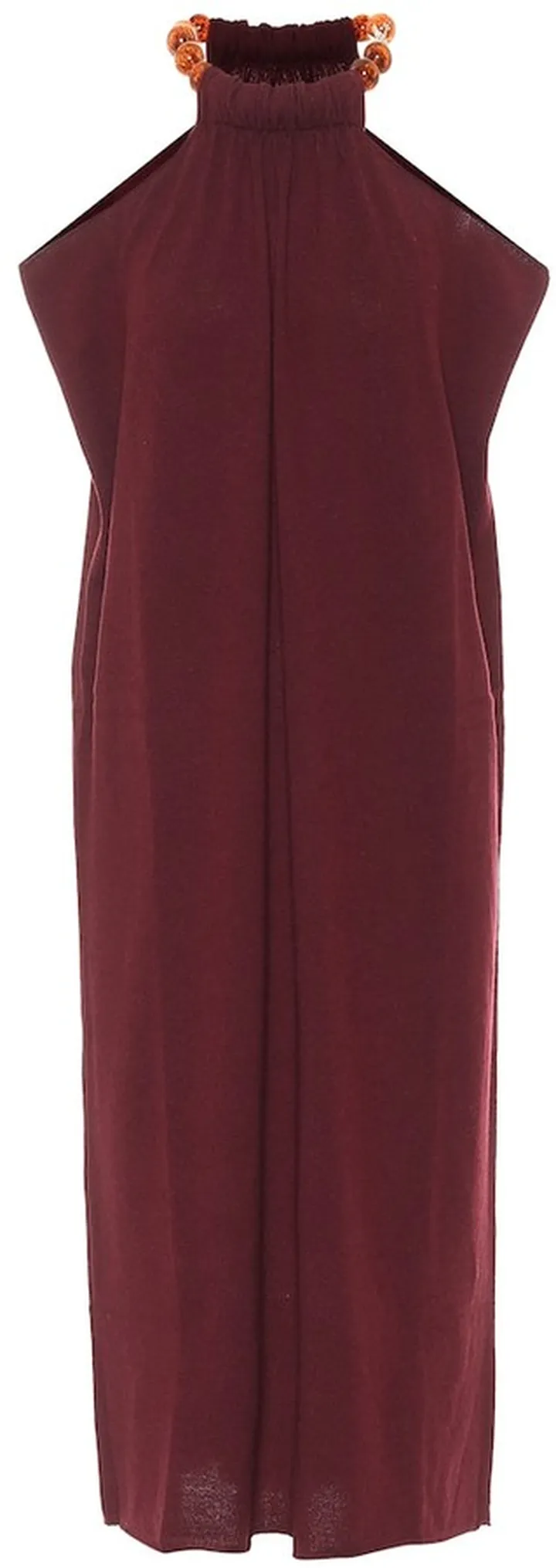 Halterneck wool and cashmere dress