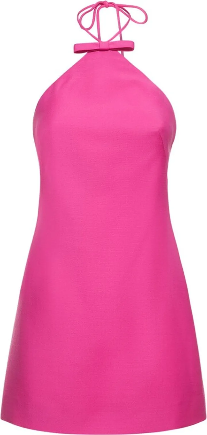 Crepe couture halter neck mini dress