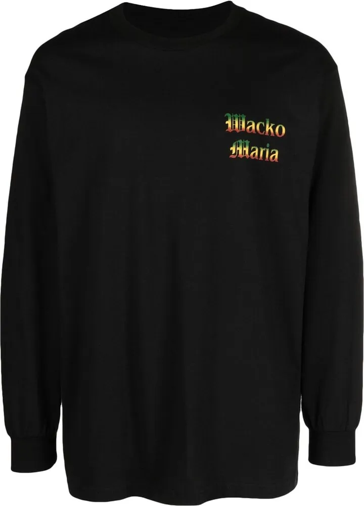 Black Logo Print Long Sleeved T-Shirt
