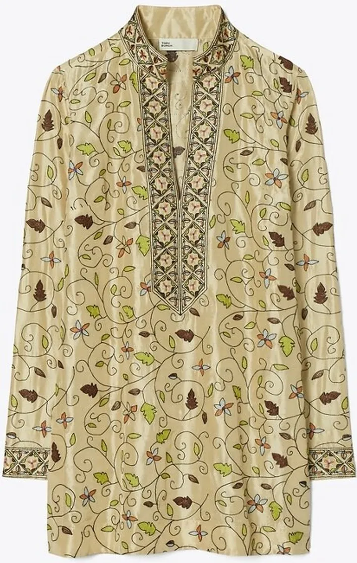 Embroidered Silk Tory Tunic