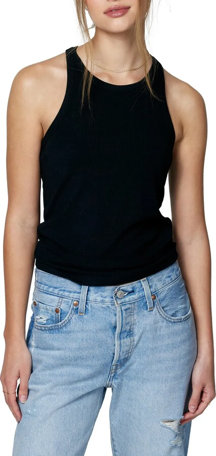 Slim Halter Neck Stretch Modal Rib Tank