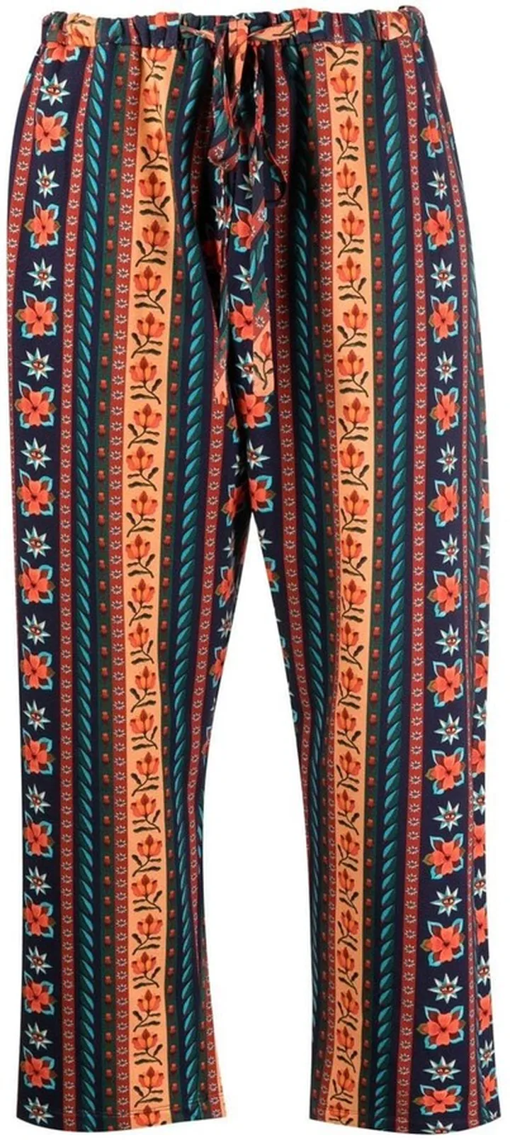 Cropped Floral-Print Trousers