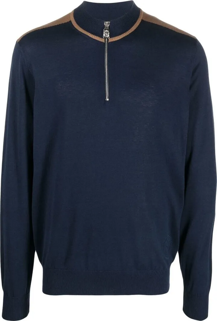 Zip Collar Silk-Cotton Jumper