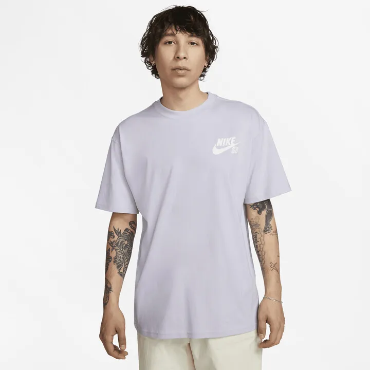 Men's Nike SB Logo Skate T-Shirt in Purple