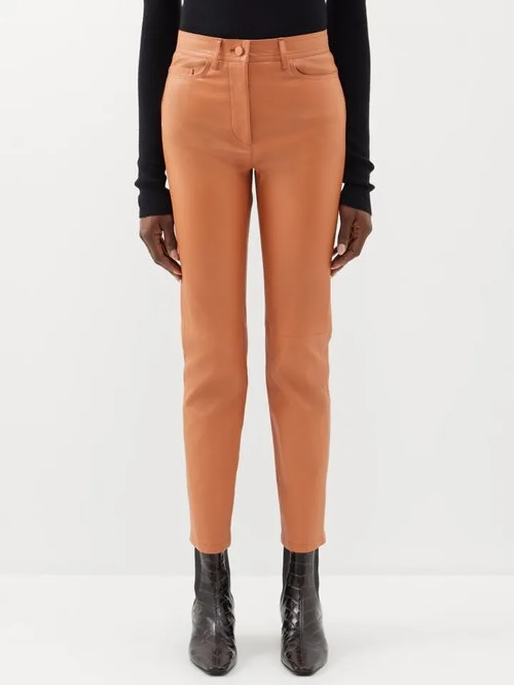 Teddy Cropped Leather Trousers