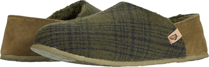 Acorn Parker Plaid Hoodback (Olive Plaid) Men's Slippers