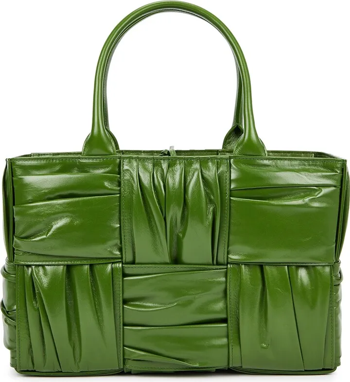 Bottega Veneta Arco Small Pleated Intrecciato Leather Tote