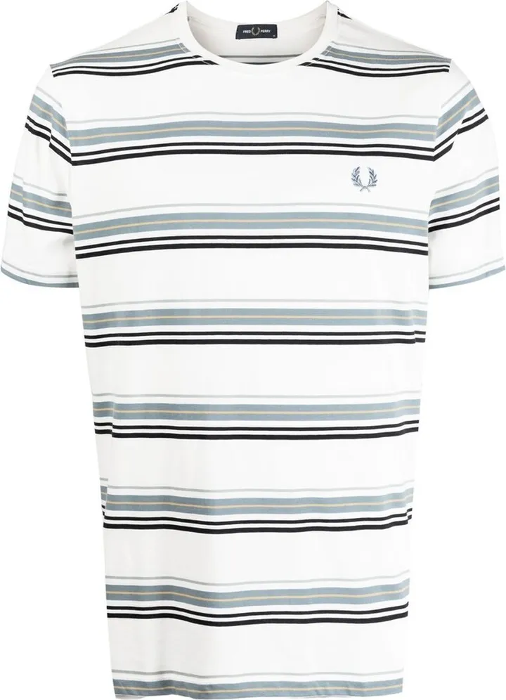 logo-embroidery plaid cotton T-shirt