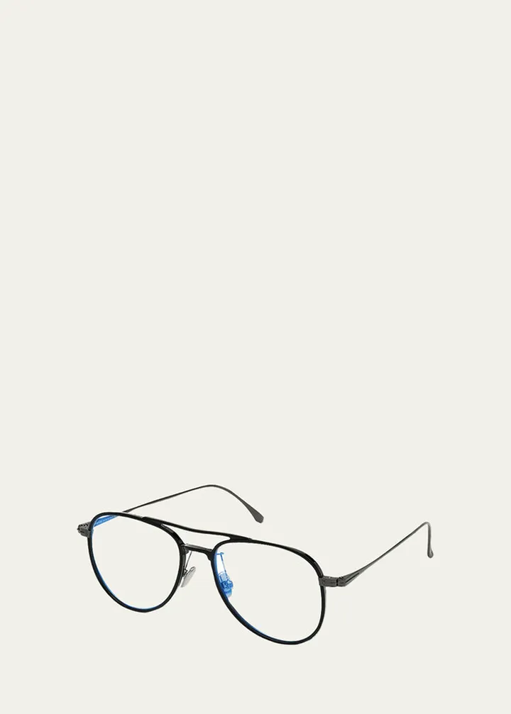Men's Acetate Aviator Glasses with Blue Block Lenses