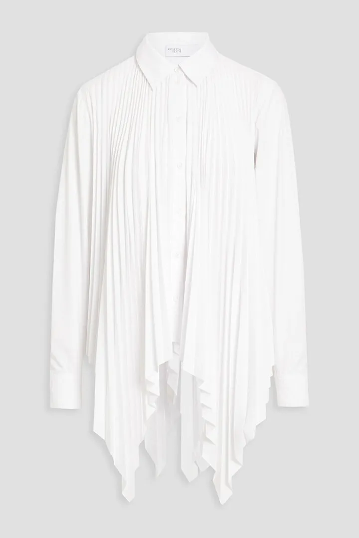 Draped pleated poplin shirt