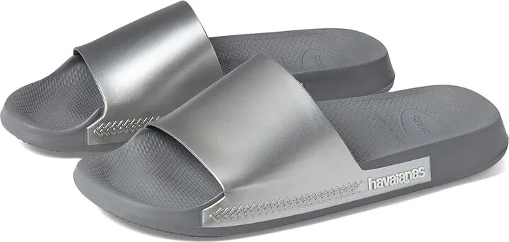 Havaianas Slide Classic Metallic Flip-Flop Sandal (Steel Grey) Women's Shoes